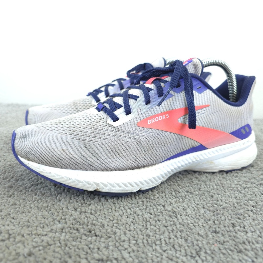 Brooks Launch 8 Womens Size 9.5 Running Shoes White Purple 1203451B520 Sneaker